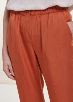 Pantalon Fluide Orange En Lyocell -Mode Soldes Boutique FA PA DAMILA 153 6