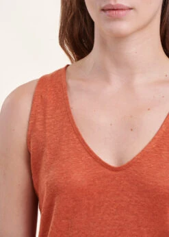 Débardeur Orange En Lin 14 Débardeur Orange En Lin -Mode Soldes Boutique FA TS BELUNA 1366 6