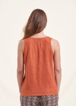 Débardeur Orange En Lin 11 Débardeur Orange En Lin -Mode Soldes Boutique FA TS BELUNA 1366 b