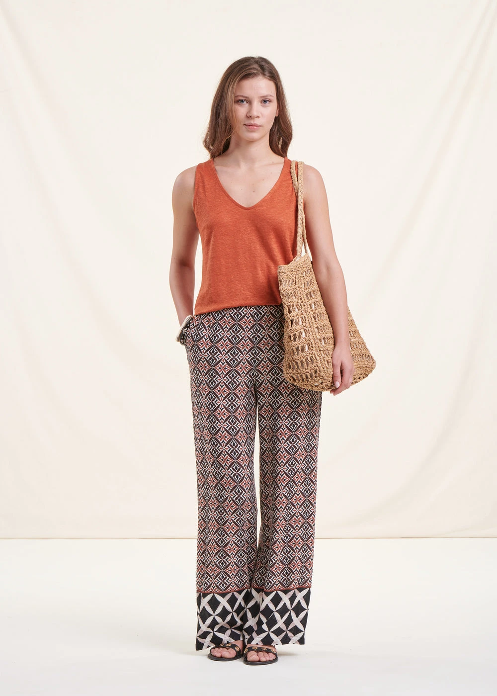 Débardeur Orange En Lin 9 Débardeur Orange En Lin – Image 7