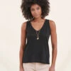 Débardeur Noir En Lin -Mode Soldes Boutique FA TS BELUNA 700 1