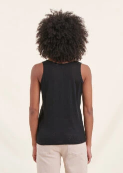 Débardeur Noir En Lin -Mode Soldes Boutique FA TS BELUNA 700 b