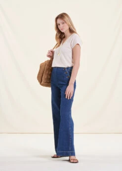 T-shirt écru En Coton Lin Manches Courtes -Mode Soldes Boutique FD TS PASTUREL 703 c