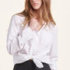 Chemise Unie Blanche En Voile De Coton -Mode Soldes Boutique FF CH LALLA D 701 1