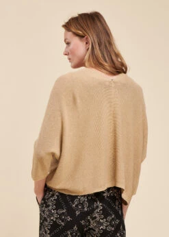 Gilet Enveloppe Court Beige -Mode Soldes Boutique FF GI MICRO T 1368 b