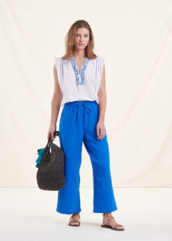 Pantacourt Bleu Roi En Gaze De Coton -Mode Soldes Boutique FF PA BACCHIO A 165 1 4c85626c 6b80 4c2a ab0f e9f423133889