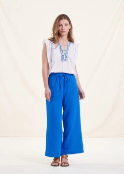 Pantacourt Bleu Roi En Gaze De Coton -Mode Soldes Boutique FF PA BACCHIO A 165 c f347aacf 28d1 4fb3 83ea 67913ed534c3