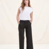 Pantalon Large Noir 7/8ème En Coton -Mode Soldes Boutique FF PA RONAC 700 1