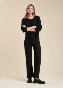 Pull Noir Court En Maille Irisée Avec Nœud 13 Pull Noir Court En Maille Irisée Avec Nœud -Mode Soldes Boutique FF PU CANNES M 700 c