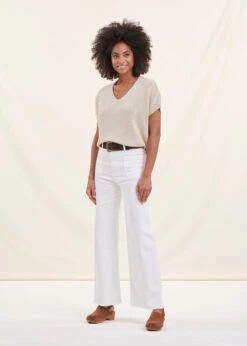 Pull Manches Courtes Beige Maille Irisée -Mode Soldes Boutique FF PU SWOUTCH 704 c