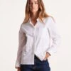 Chemisier Blanc En Popeline De Coton -Mode Soldes Boutique FG CH CATALIA 701 1