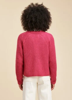 Gilet Rose Mousseux Encolure V -Mode Soldes Boutique FG GI TARZAN 1237 b