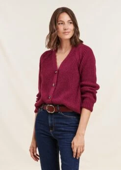 Gilet Violet Mousseux Encolure V