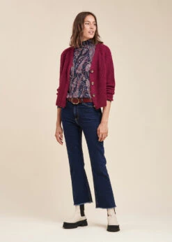 Gilet Violet Mousseux Encolure V -Mode Soldes Boutique FG GI TARZAN 1488 c