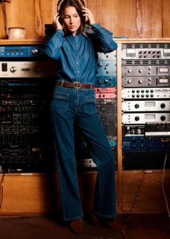 Jean Bootcut Taille Haute En Coton Biologique