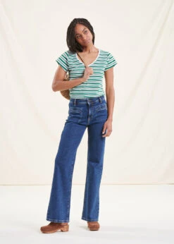 Jean Bootcut Taille Haute En Coton Biologique -Mode Soldes Boutique FG JE RAIKOU M 1299 c