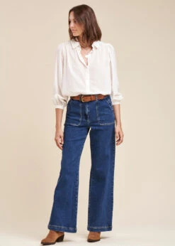 Jean Coupe Large Taille Haute En Coton Biologique -Mode Soldes Boutique FG JE TIVAN C 1299 c