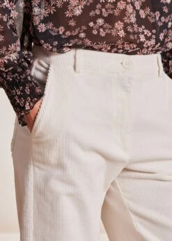 Pantalon écru 7/8ème En Velours Côtelé -Mode Soldes Boutique FG PA TEMPO C 703 6
