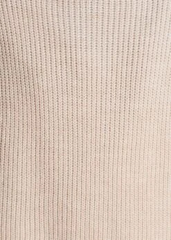 Pull écru Encolure Ronde En Maille Côtes Perlées -Mode Soldes Boutique FG PU TARTY 703 d