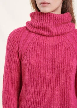 Pull Rose Col Boule -Mode Soldes Boutique FG PU TAXIM 1237 6