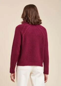 Pull Violet Mousseux Col Boule -Mode Soldes Boutique FG PU TAXIM 1488 b