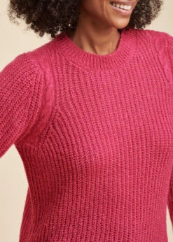 Pull Rose Mousseux Encolure Ronde -Mode Soldes Boutique FG PU TRACOL 1237 6