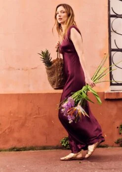 Robe Longue Fluide Habillée Prune