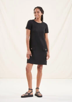 Robe Courte Noire En Maille