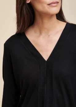 T-shirt Noir Ample Encolure V -Mode Soldes Boutique FG TS TETIRI 700 6