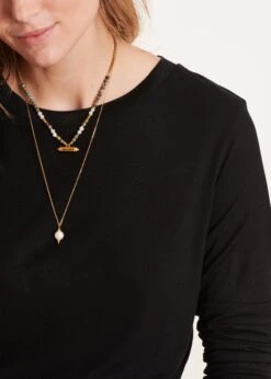 T-shirt Noir Manches Longues Encolure Ronde -Mode Soldes Boutique FG TS TOLANUM 700 6