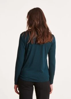 T-shirt Bleu Pétrole Encolure V -Mode Soldes Boutique FG TS TOUKINI J 805 b