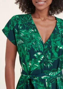 Combinaison Verte Imprimée Manches Courtes -Mode Soldes Boutique FH CO SEDONA J 709 6