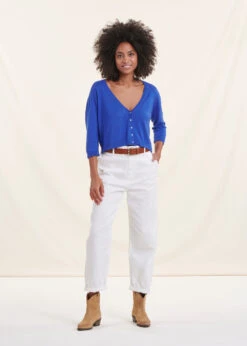 Gilet Court Bleu Roi Manches Longues Col V 12 Gilet Court Bleu Roi Manches Longues Col V -Mode Soldes Boutique FH GI MANELE A 165 c