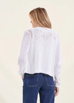 Gilet Blanc Manches Longues Encolure Ronde 10 Gilet Blanc Manches Longues Encolure Ronde -Mode Soldes Boutique FH GI VAVACAO A 701 b