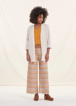 Gilet écru Mi-long Coton Biologique -Mode Soldes Boutique FH GI VELOUTE A 703 c