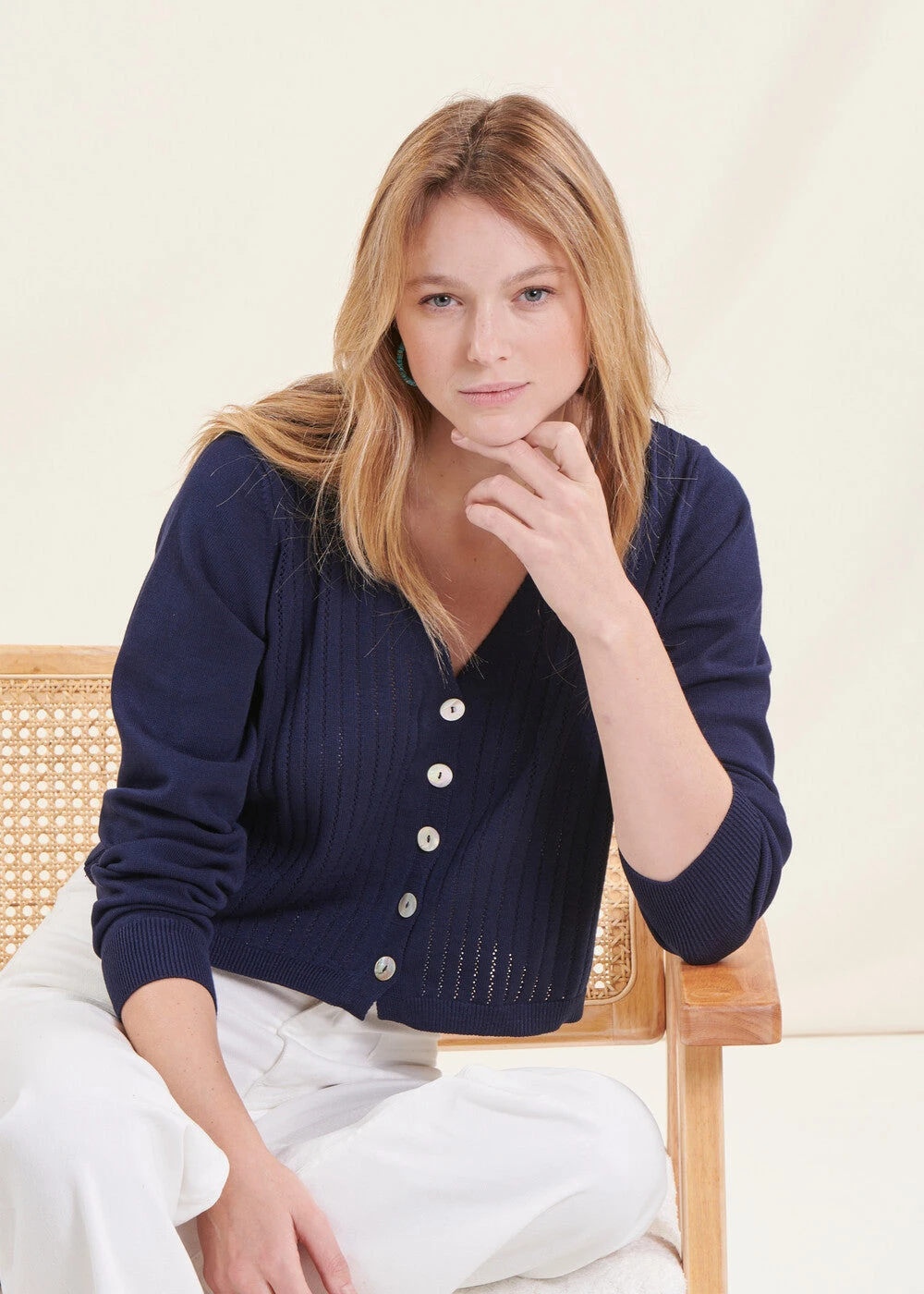 Gilet Court Bleu Marine Col V 3 Gilet Court Bleu Marine Col V