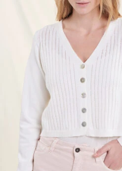 Gilet Court Blanc Col V -Mode Soldes Boutique FH GI VEPITO 701 6