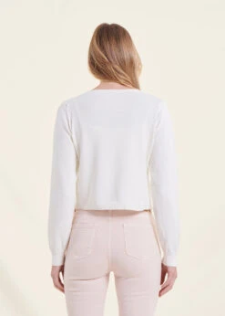 Gilet Court Blanc Col V -Mode Soldes Boutique FH GI VEPITO 701 b