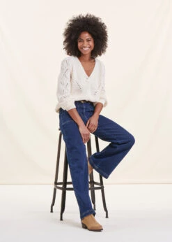 Gilet écru Manches Longues Col V -Mode Soldes Boutique FH GI VRUNA 703 c