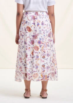 Jupe Longue Fluide écrue Fleurie Taille élastique 12 Jupe Longue Fluide écrue Fleurie Taille élastique -Mode Soldes Boutique FH JU LAURENZ J 703 b