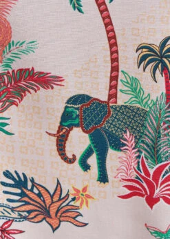 Jupe Mi-longue écrue Drapée Imprimée Avec Taille élastique -Mode Soldes Boutique FH JU SUBLIM U 703 d