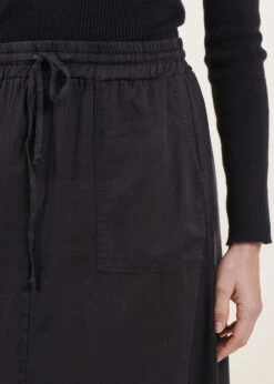 Jupe Mi-longue Fluide Noire -Mode Soldes Boutique FH JU VAMILA 700 6