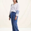 Pantalon Fluide Bleu Denim En Lyocell