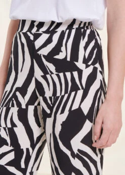 Pantalon Fluide Taille élastique Imprimé Zèbre -Mode Soldes Boutique FH PA LIO Z 939 6