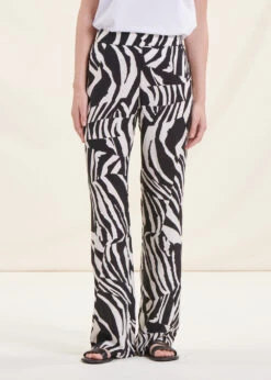 Pantalon Fluide Taille élastique Imprimé Zèbre -Mode Soldes Boutique FH PA LIO Z 939 a