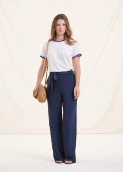 Pantalon Ample Bleu Marine -Mode Soldes Boutique FH PA VETEA G 278 c