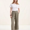 Pantalon Ample Kaki En Lin -Mode Soldes Boutique FH PA VROUM L 739 1