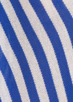 Pull Rayé Bleu Manches 3/4 Col V -Mode Soldes Boutique FH PU DANAEE P 1563 d