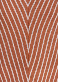 Pull Rayé Camel Manches 3/4 Col V -Mode Soldes Boutique FH PU DANAEE R 1580 d