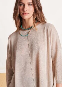 Pull Doré Manches 3/4 Oversize -Mode Soldes Boutique FH PU SELFIX V 154 6